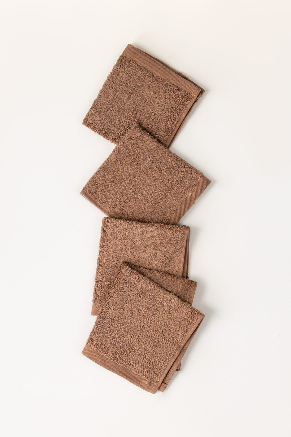 Mocha Brown 4 Pcs Combed Face Towel Set