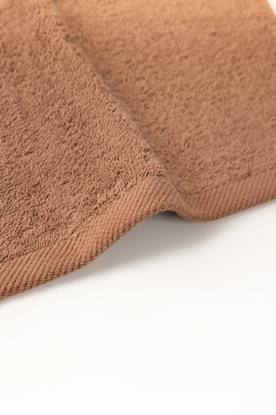 Mocha Brown 4 Pcs Combed Face Towel Set