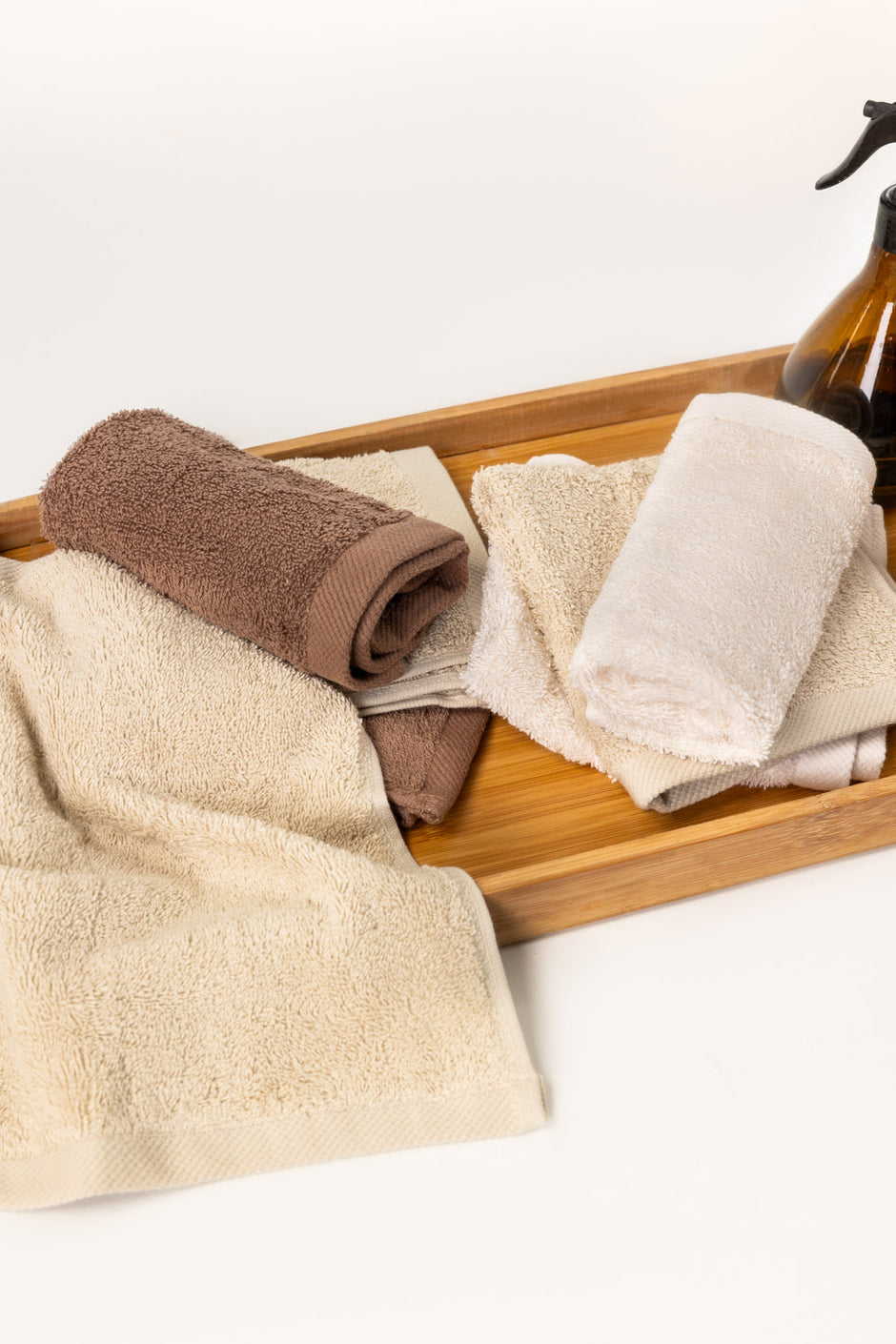 Mocha Brown 4 Pcs Combed Face Towel Set