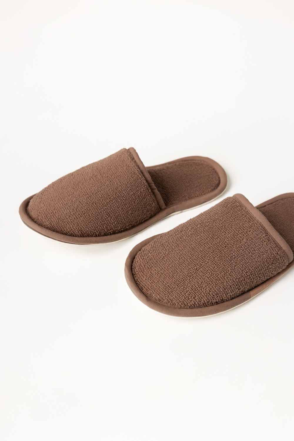 Mocha Brown Terry Slippers