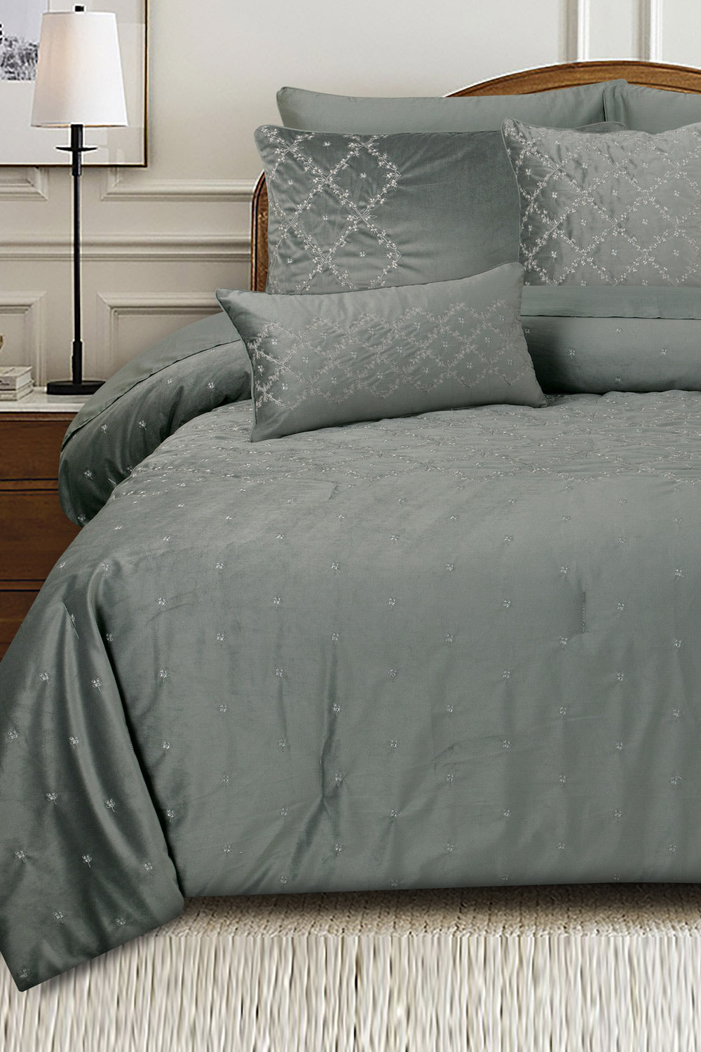 Moon Rock Velvet Complete Bed Set