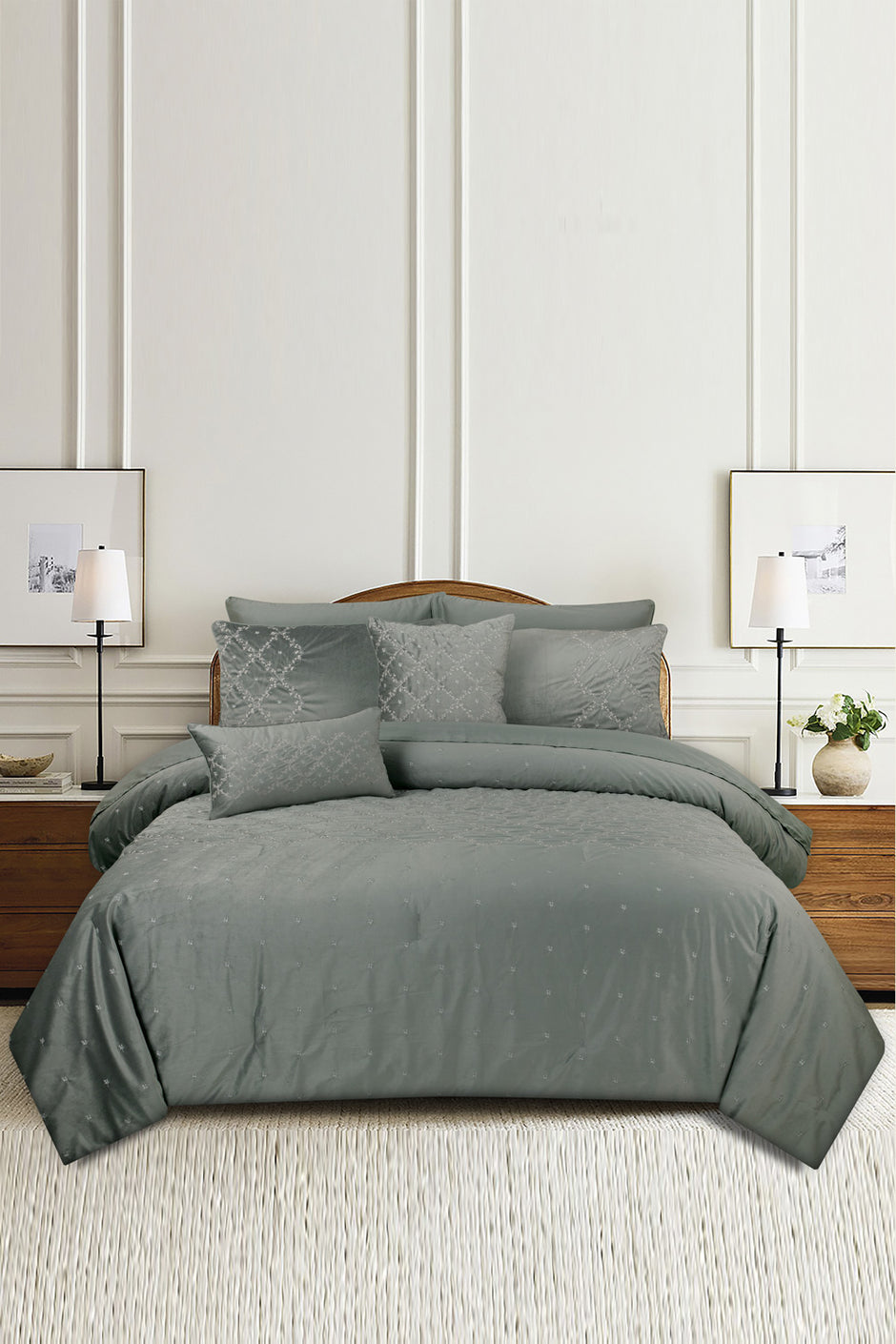 Moon Rock Velvet Complete Bed Set