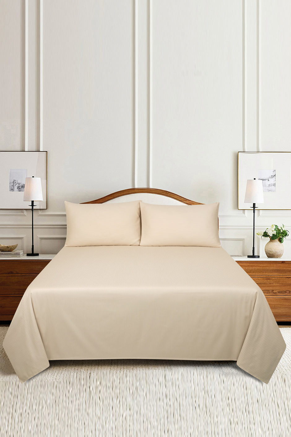Mount Stripe Satin Bed Sheet Set