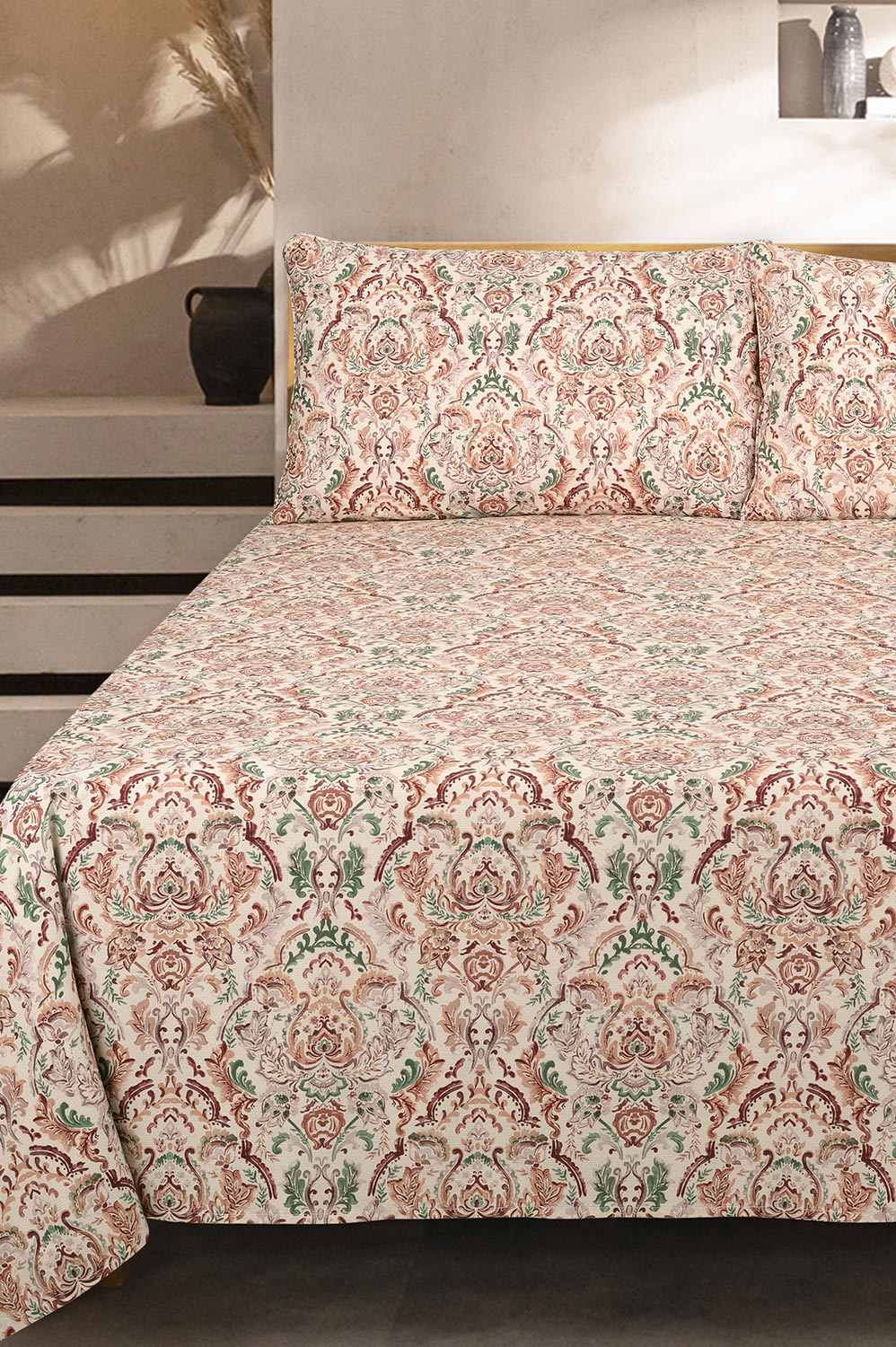 Multi Damask Everyday Classic Bed Sheet Set