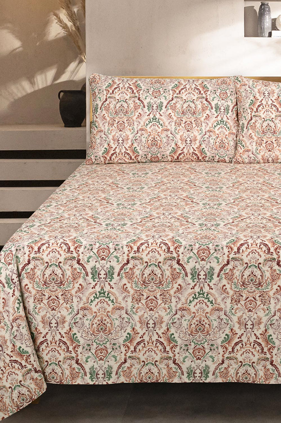 Multi Damask Everyday Classic Bed Sheet Set
