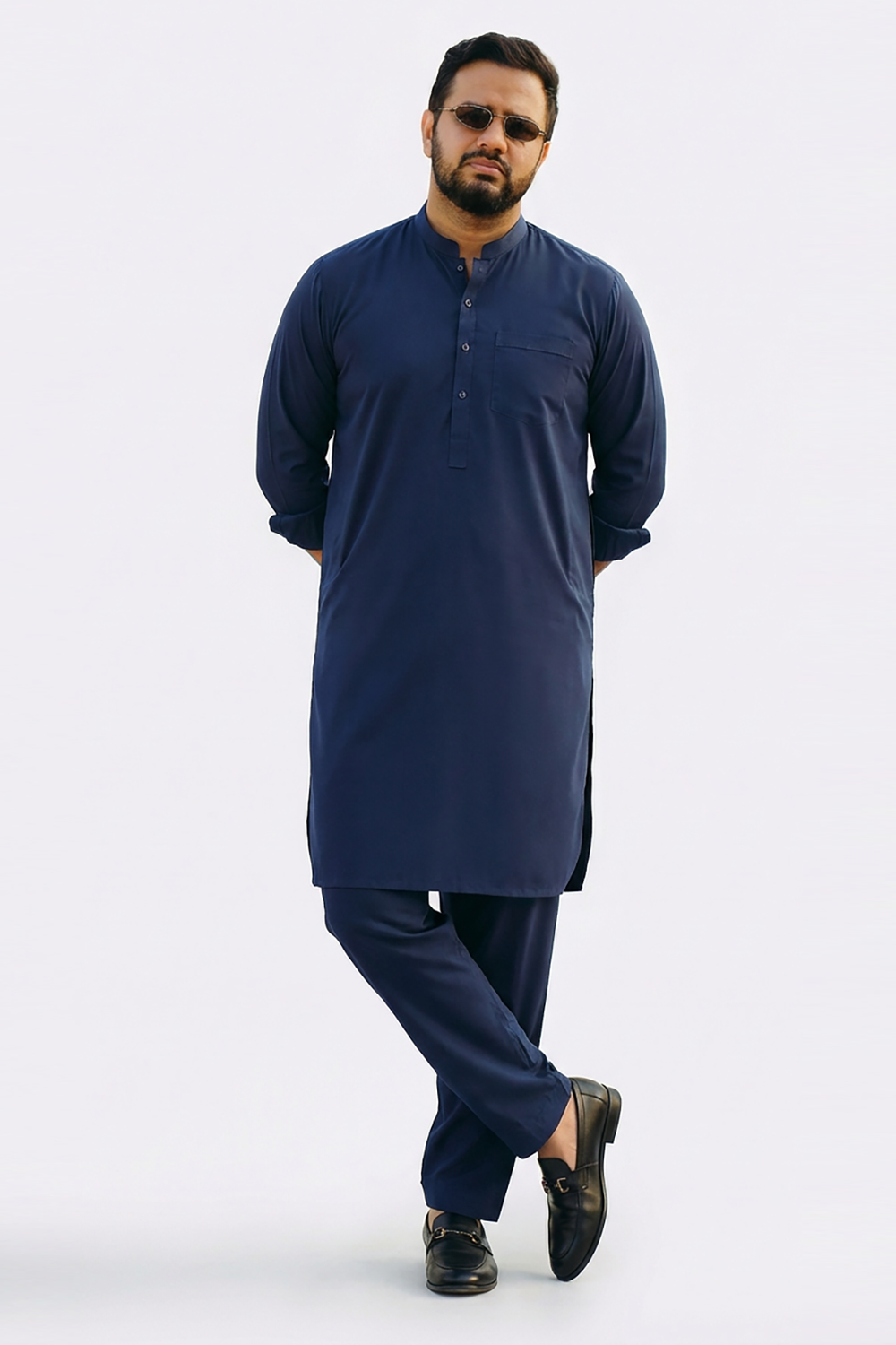 Navy Unstitched Fabric With Gift Box X-Series - Exceptional Collection Artisan