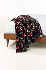 AW25-Night flora Single Ply Fleece Throw