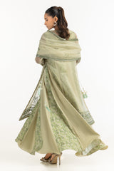 Organza Embroidered Shirt With Printed Inner And Embroidered Dupatta IPSD-77417