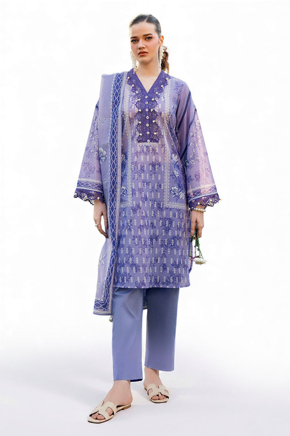 3 PIece Printed Lawn Suit