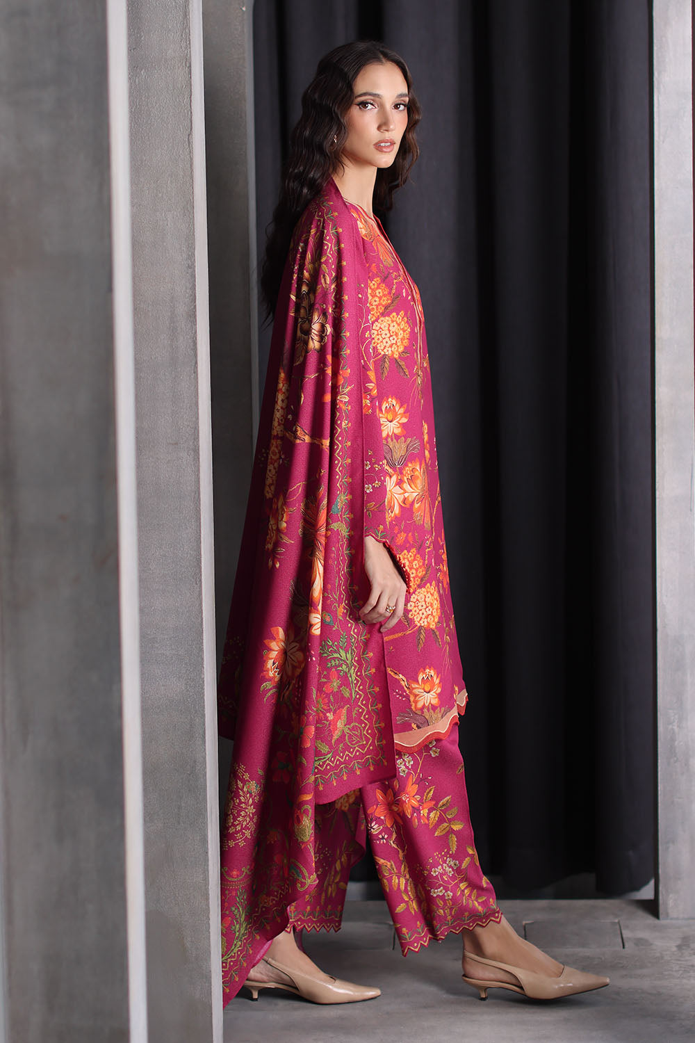 3 Piece Printed Karandi Suit with Printed Karandi Dupatta