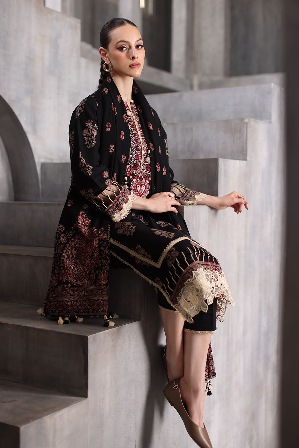 3 Piece Printed Khaddar Suit with Printed Khaddar Dupatta
