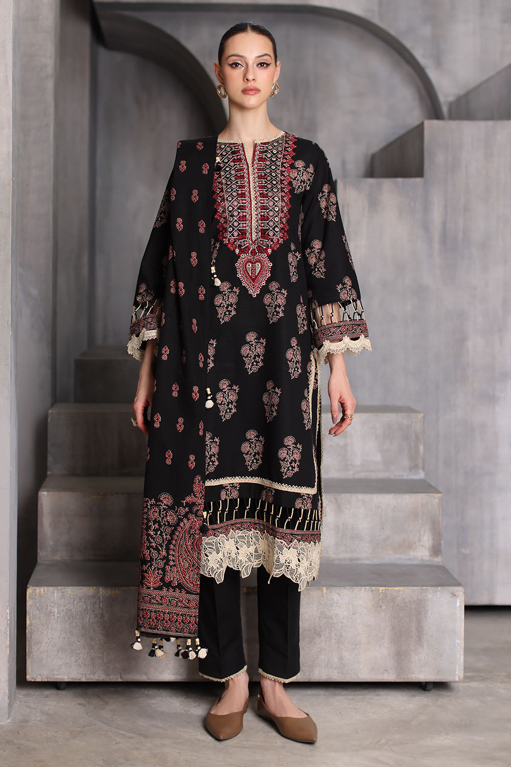 3 Piece Printed Khaddar Suit with Printed Khaddar Dupatta