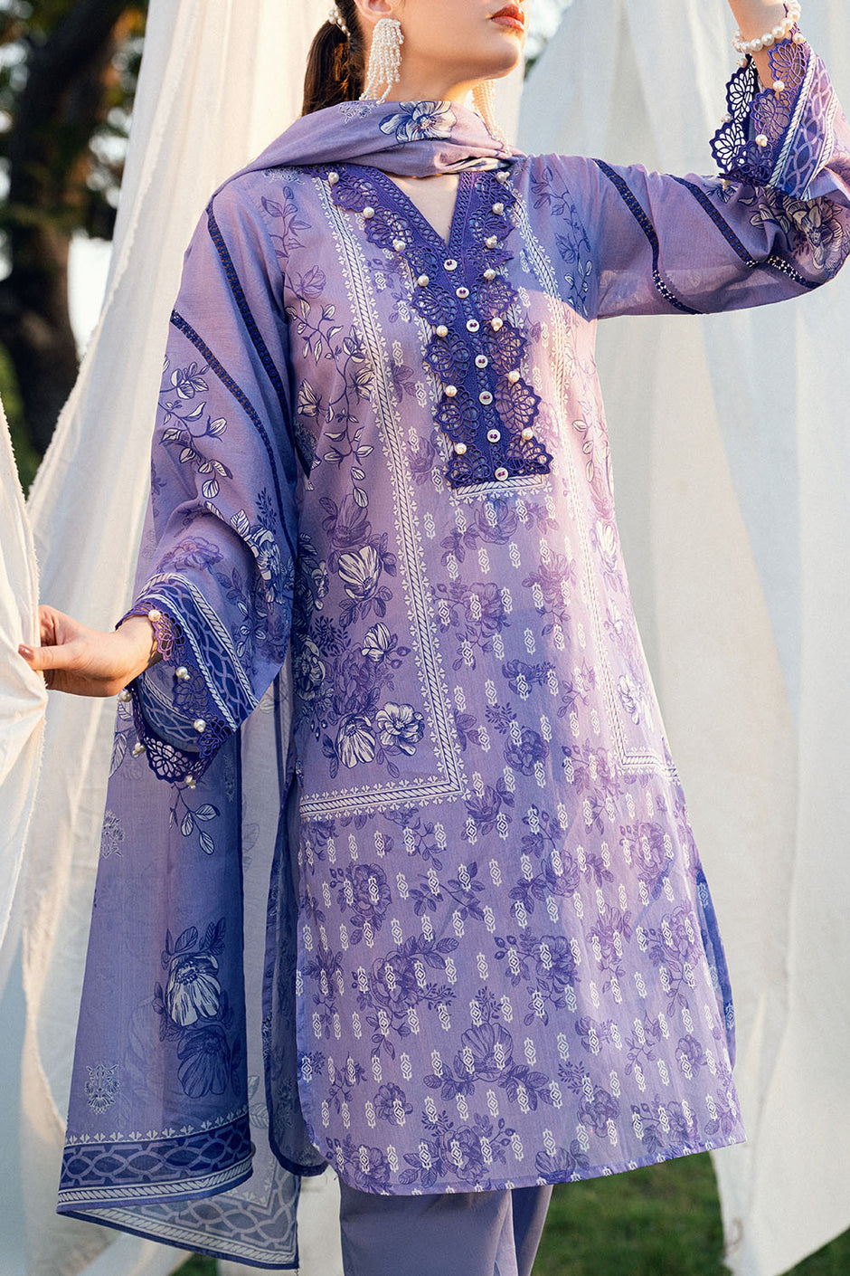 3 PIece Printed Lawn Suit
