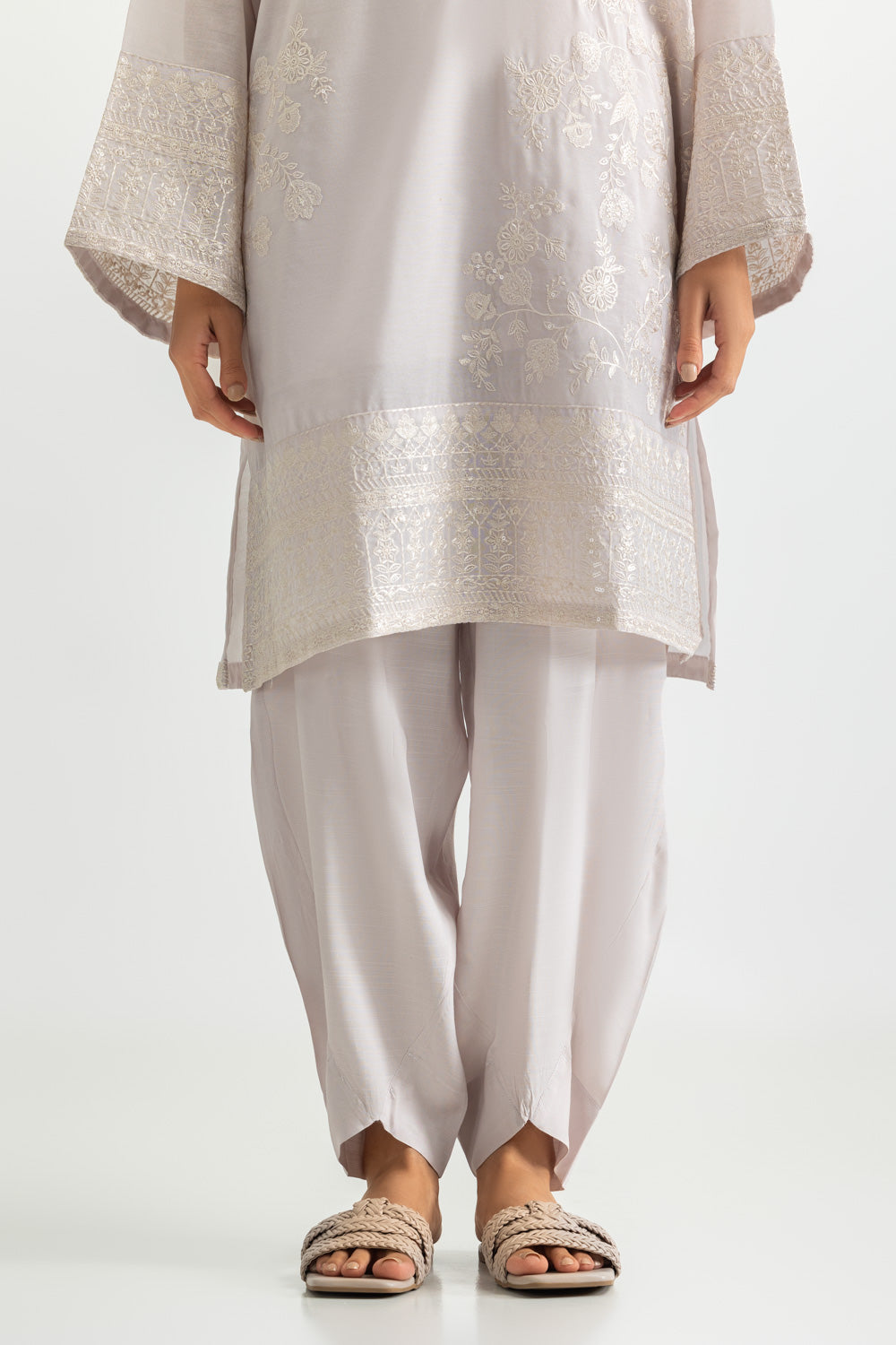 Paper Cotton Embroidered Shirt And Trouser