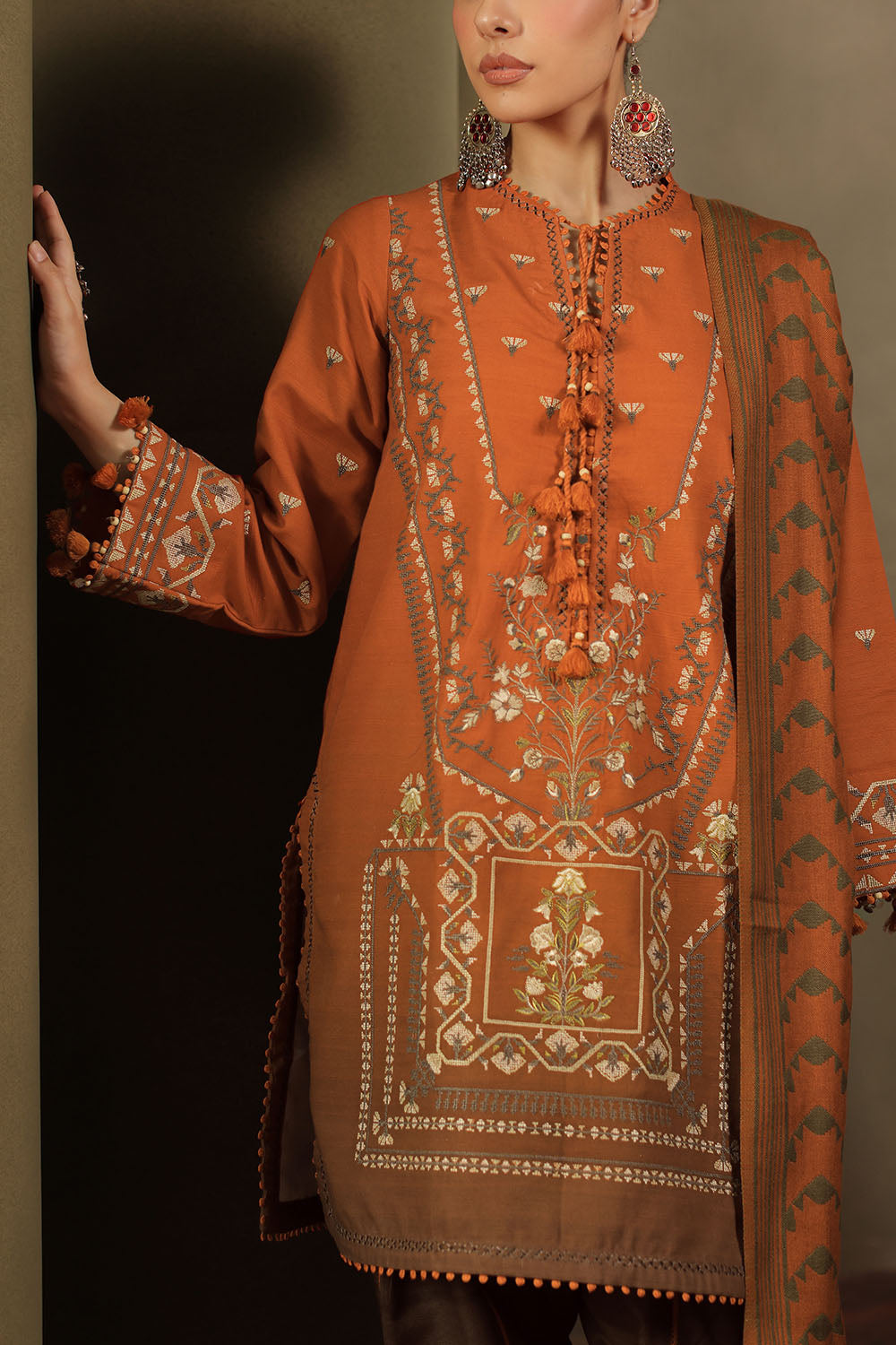 3 Piece Embroidered Khaddar Suit