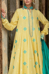 3 Piece Pashmina Suit with Embroidered Khaddar Shirt and Dyed Trouser AP-52018