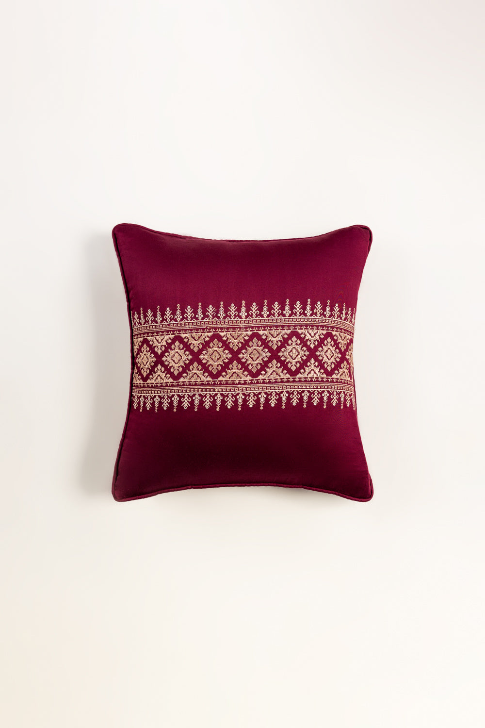 Patch Embroidered Cushion Cover