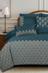 Pine Green T-200 Embroidered Quilt Cover Set