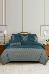 Pine Green T-200 Embroidered Quilt Cover Set