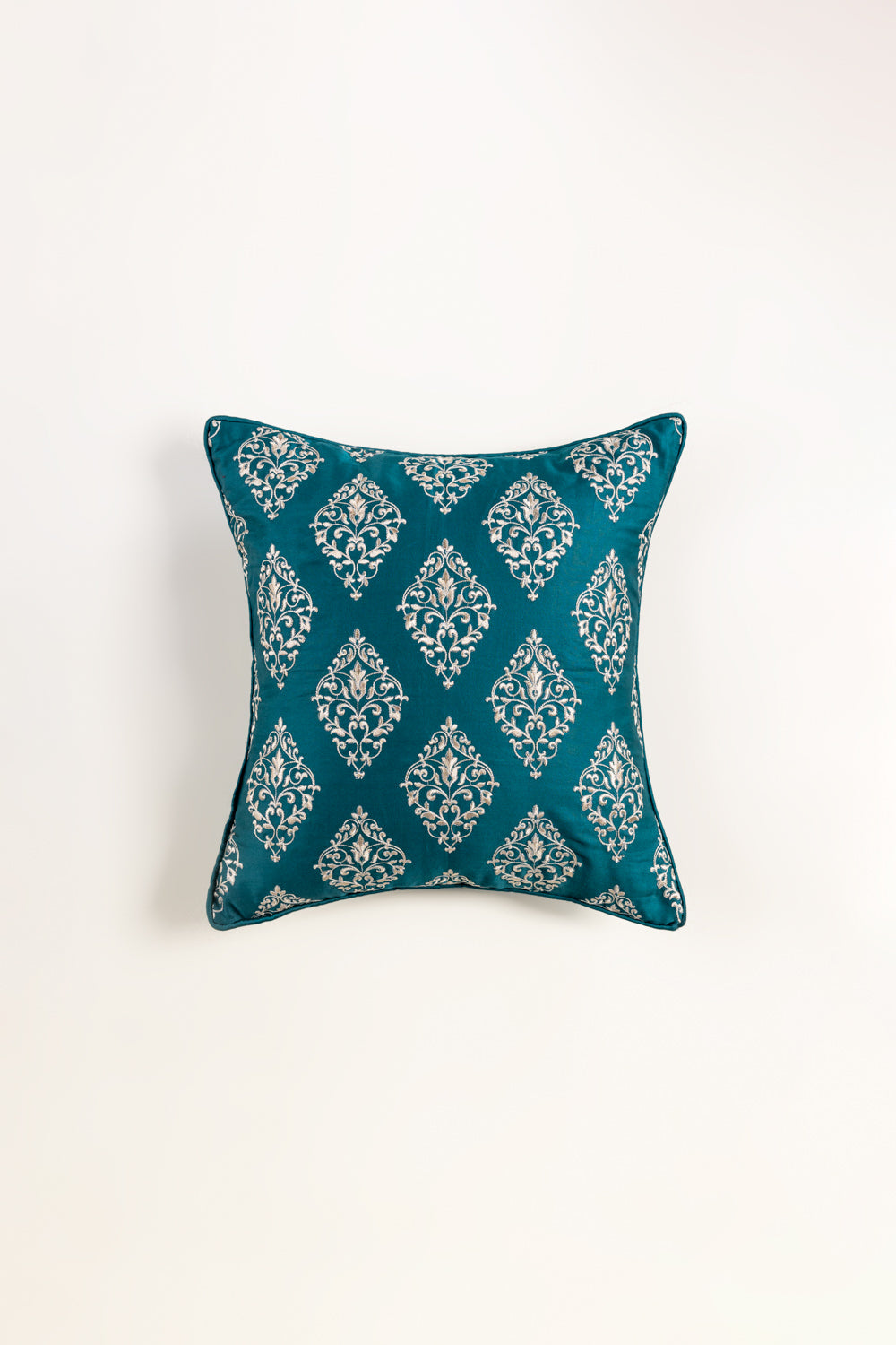 Pine Green T-200 Embroidered Square Cushion Cover