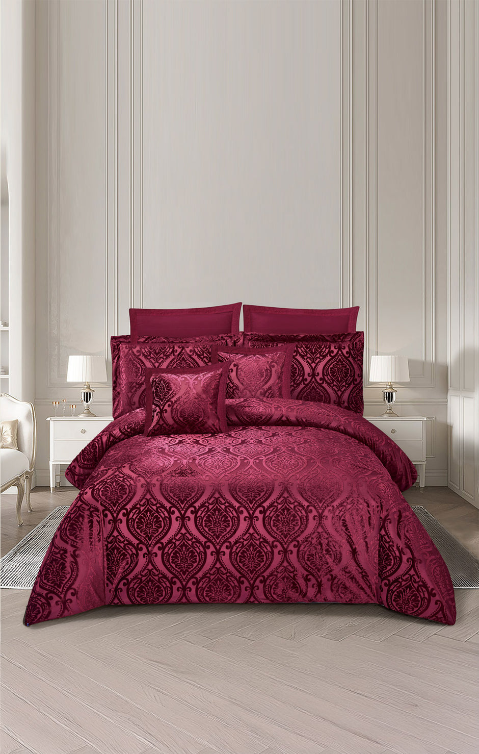 Pink Bud Chenille Comforter Set