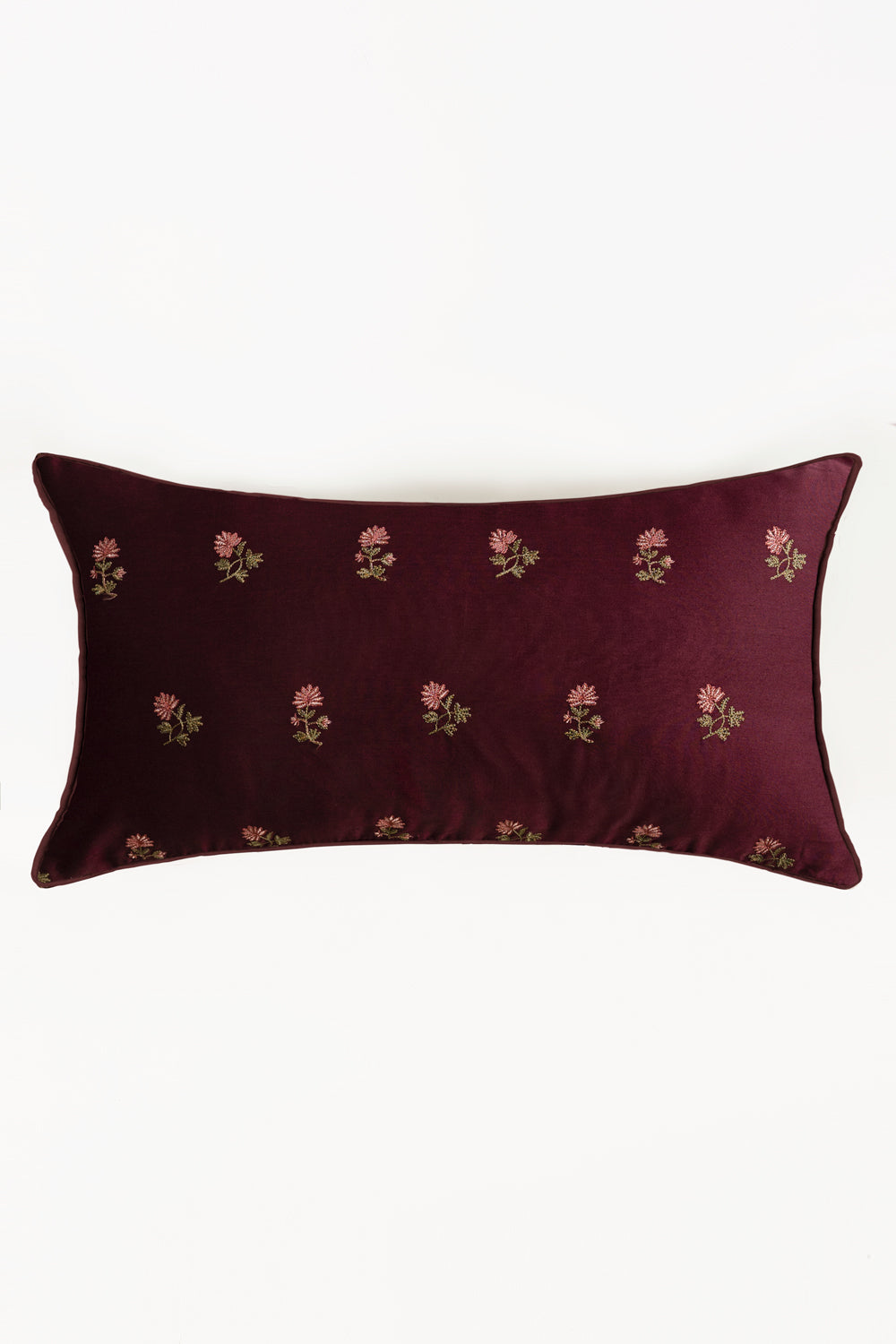 Plum Charm Embroidered Deck Cushion Cover