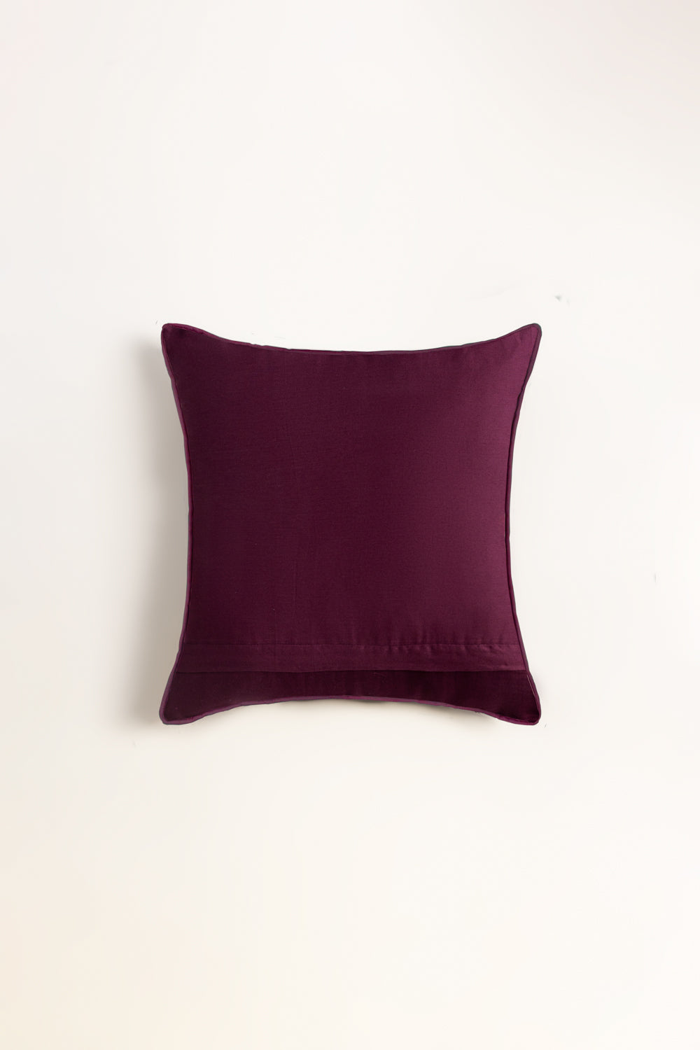 Plum Charm Embroidered Square Cushion Cover