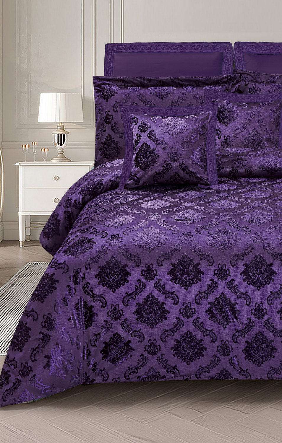 Purple Plum Chenille Comforter Set