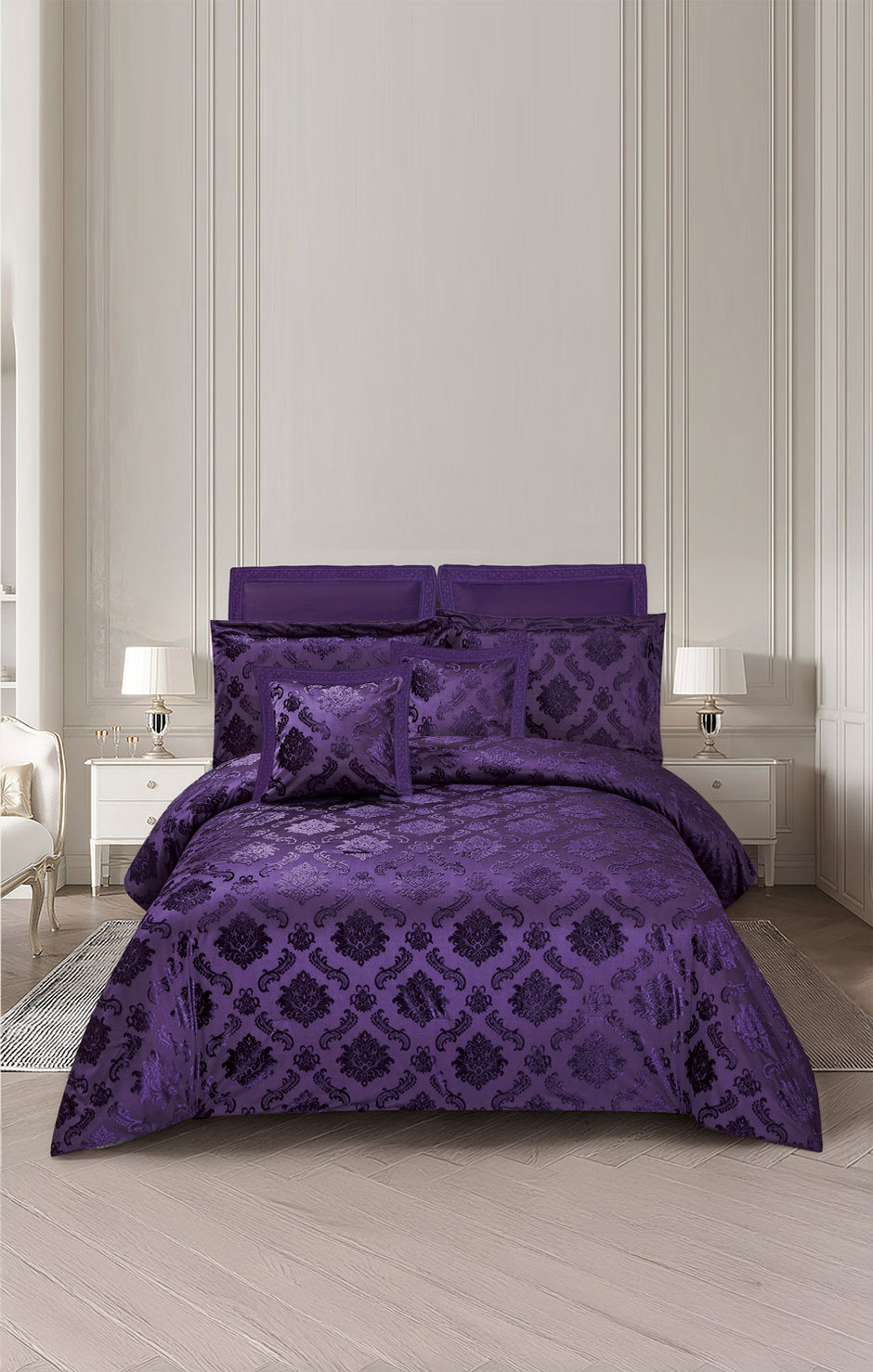 Purple Plum Chenille Comforter Set