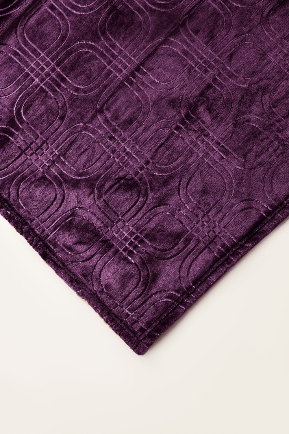 Plum Embossed Single Ply Fleece Throw