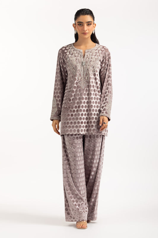 Polka Dots Velvet Co-Ord Set IPST-55166