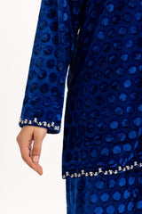 Polka Dots Velvet Co-Ord Set IPST-55167