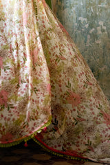 3 Piece Embroidered Lawn Suit with Organza Neckline, Borders and Printed Chiffon Dupatta