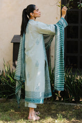 3 Piece Embroidered Lawn Suit with Printed Chiffon Dupatta BM-62003