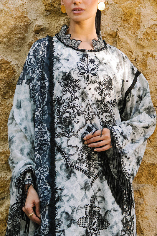 3 Piece Embroidered Printed Lawn Suit with Printed Chiffon Dupatta PR-62002