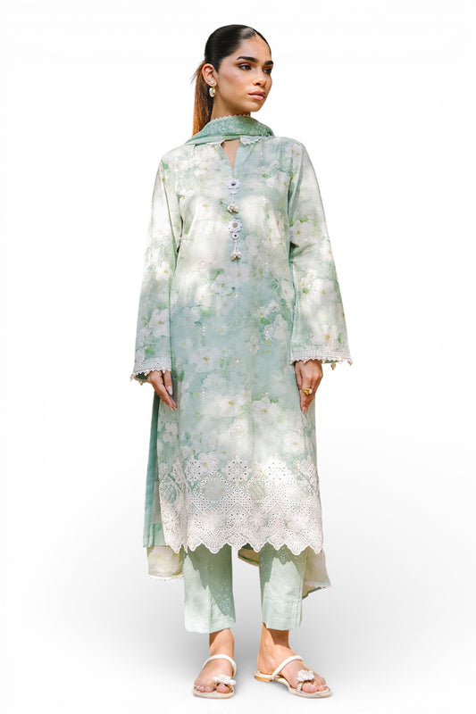 3 Piece Embroidered Printed Lawn Suit with Printed Chiffon Dupatta PR-62003