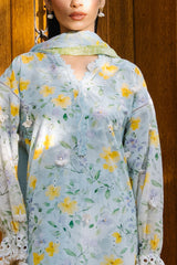 3 Piece Embroidered Printed Lawn Suit with Printed Chiffon Dupatta BM-62009