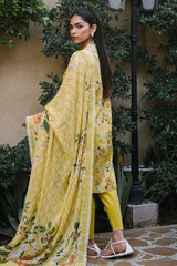 3 Piece Printed Lawn Suit with Printed Chiffon Dupatta and Embroidered Neckline BM-62011