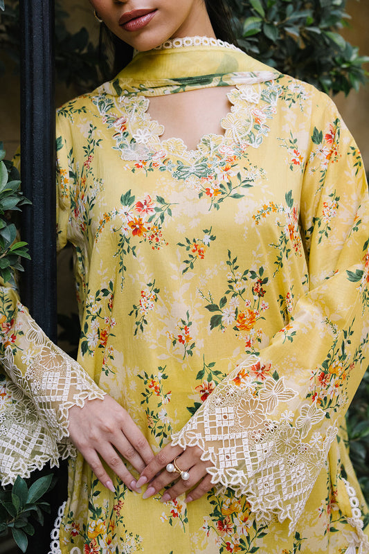 3 Piece Printed Lawn Suit with Printed Chiffon Dupatta and Embroidered Neckline BM-62011