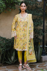 3 Piece Printed Lawn Suit with Printed Chiffon Dupatta and Embroidered Neckline BM-62011