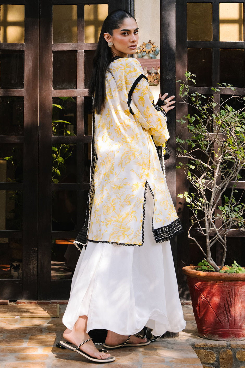 3 Piece Printed Lawn Suit with Printed Chiffon Dupatta and Embroidered Neckline