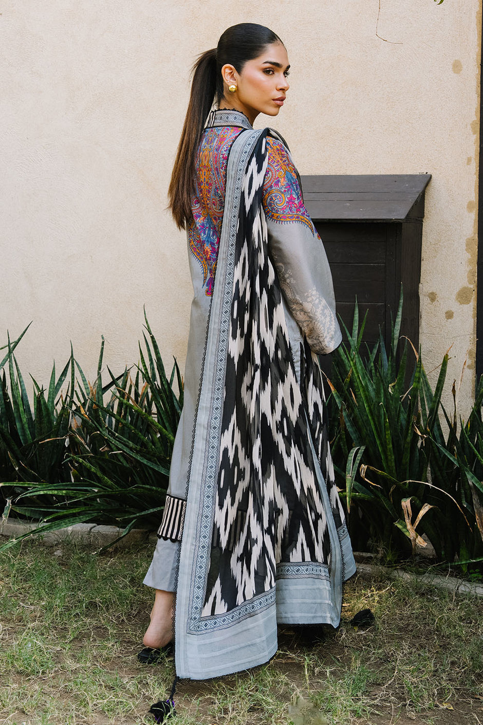 3 Piece Printed Lawn Suit with Printed Chiffon Dupatta