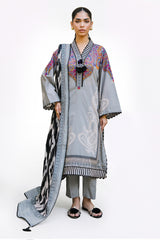 3 Piece Printed Lawn Suit with Printed Chiffon Dupatta BM-52047