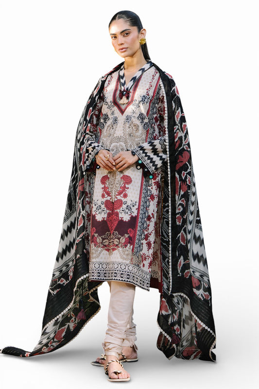 3 Piece Printed Lawn Suit with Printed Chiffon Dupatta BM-62002