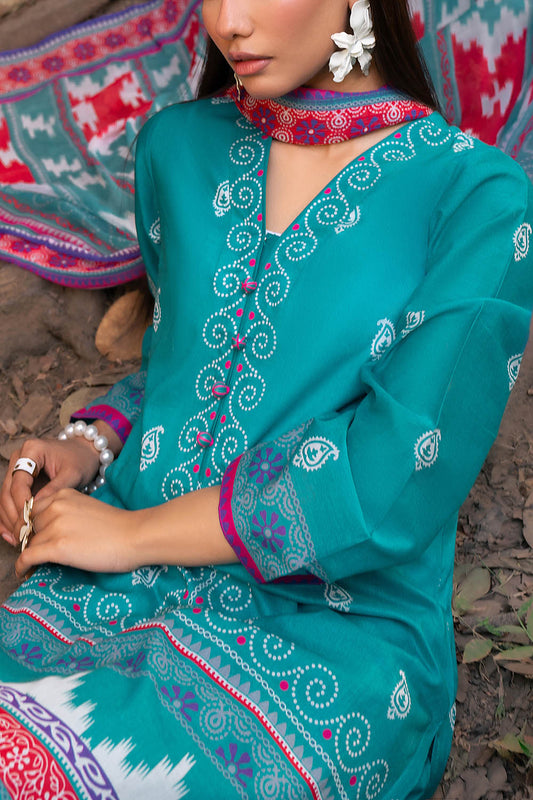 3 Piece Printed Lawn Suit with Chiffon Dupatta SD-52211