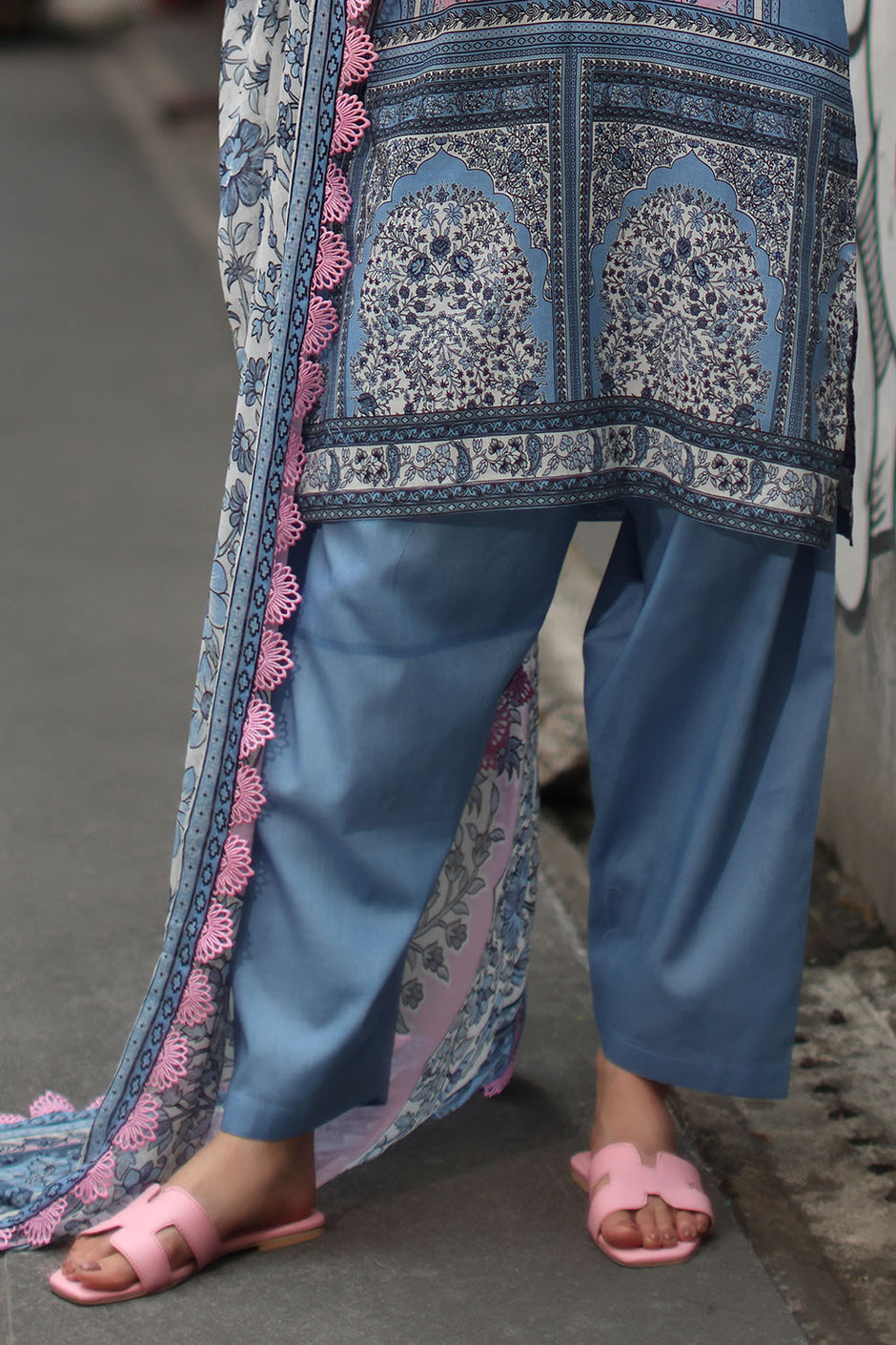 3 Piece Printed Lawn Suit with Printed Chiffon Dupatta