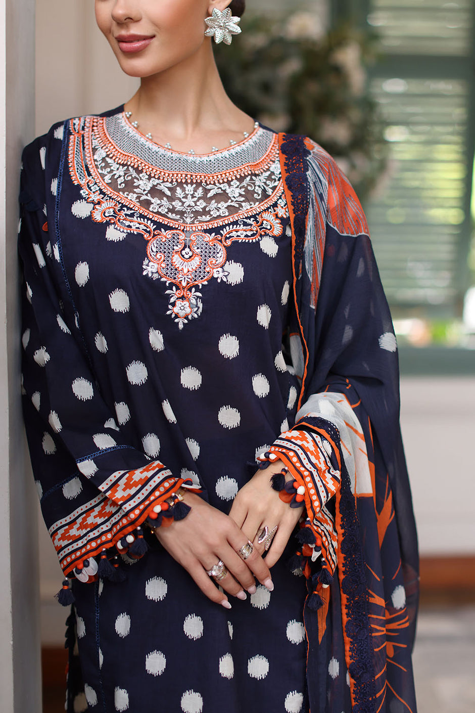 3 Piece Printed Lawn Suit with Chiffon Dupatta
