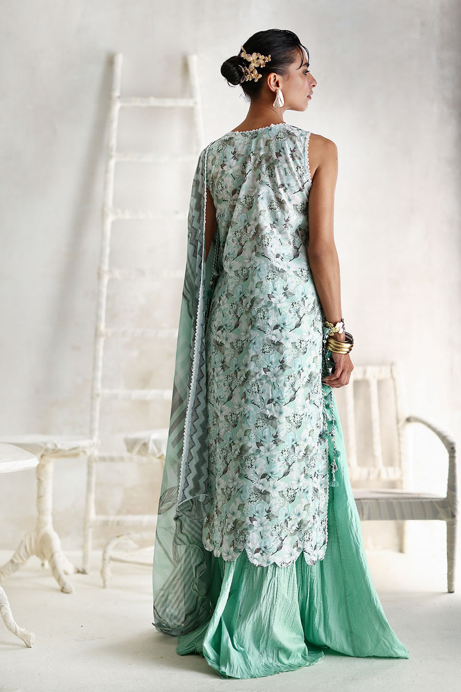 3 Piece Printed Lawn Suit with Printed Chiffon Dupatta and Embroidered Details