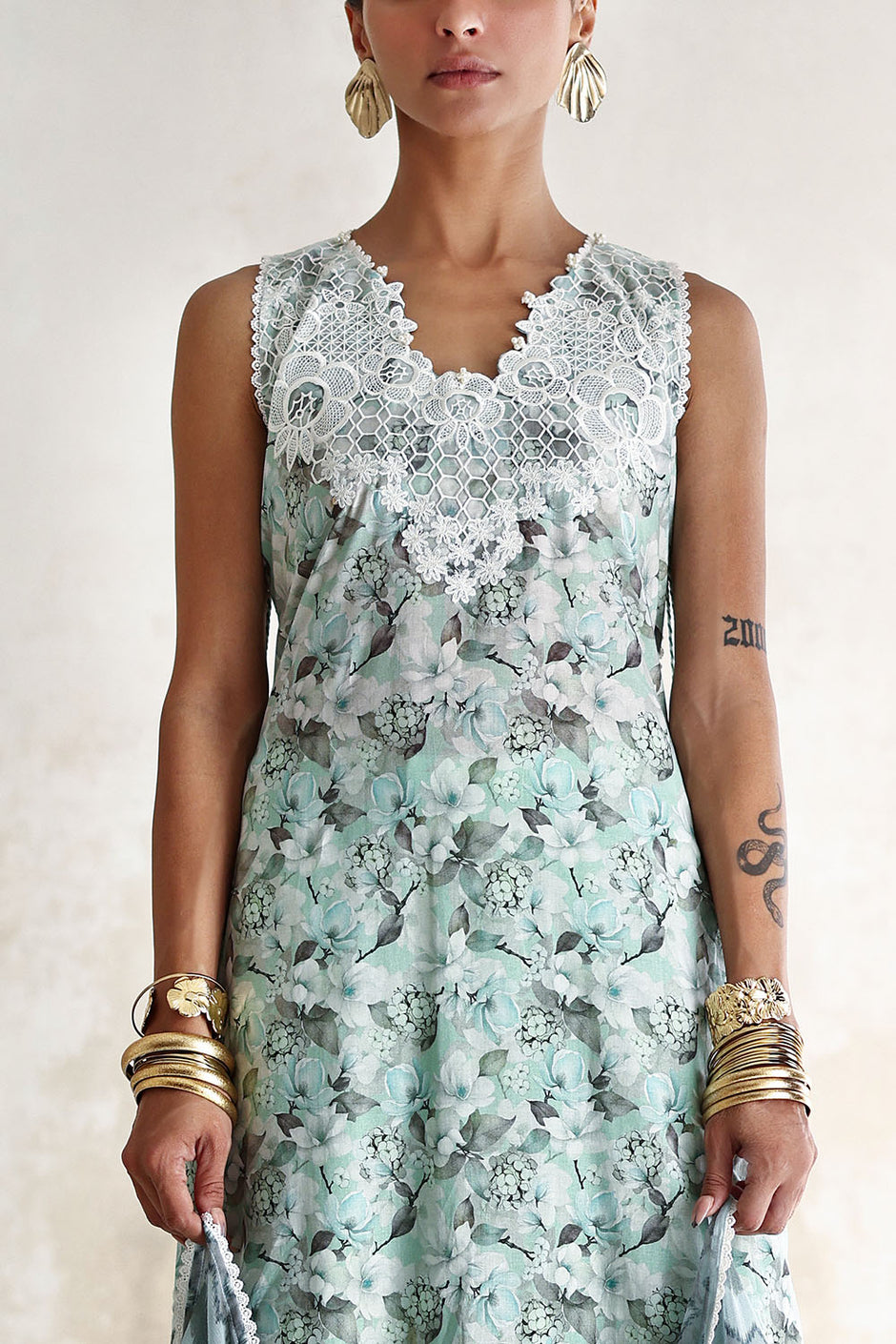 3 Piece Printed Lawn Suit with Printed Chiffon Dupatta and Embroidered Details