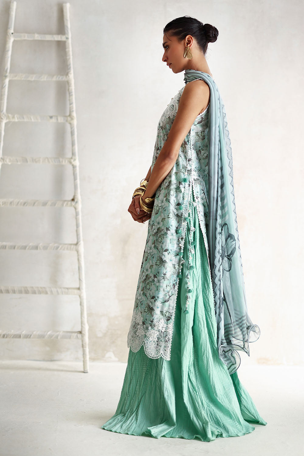 3 Piece Printed Lawn Suit with Printed Chiffon Dupatta and Embroidered Details